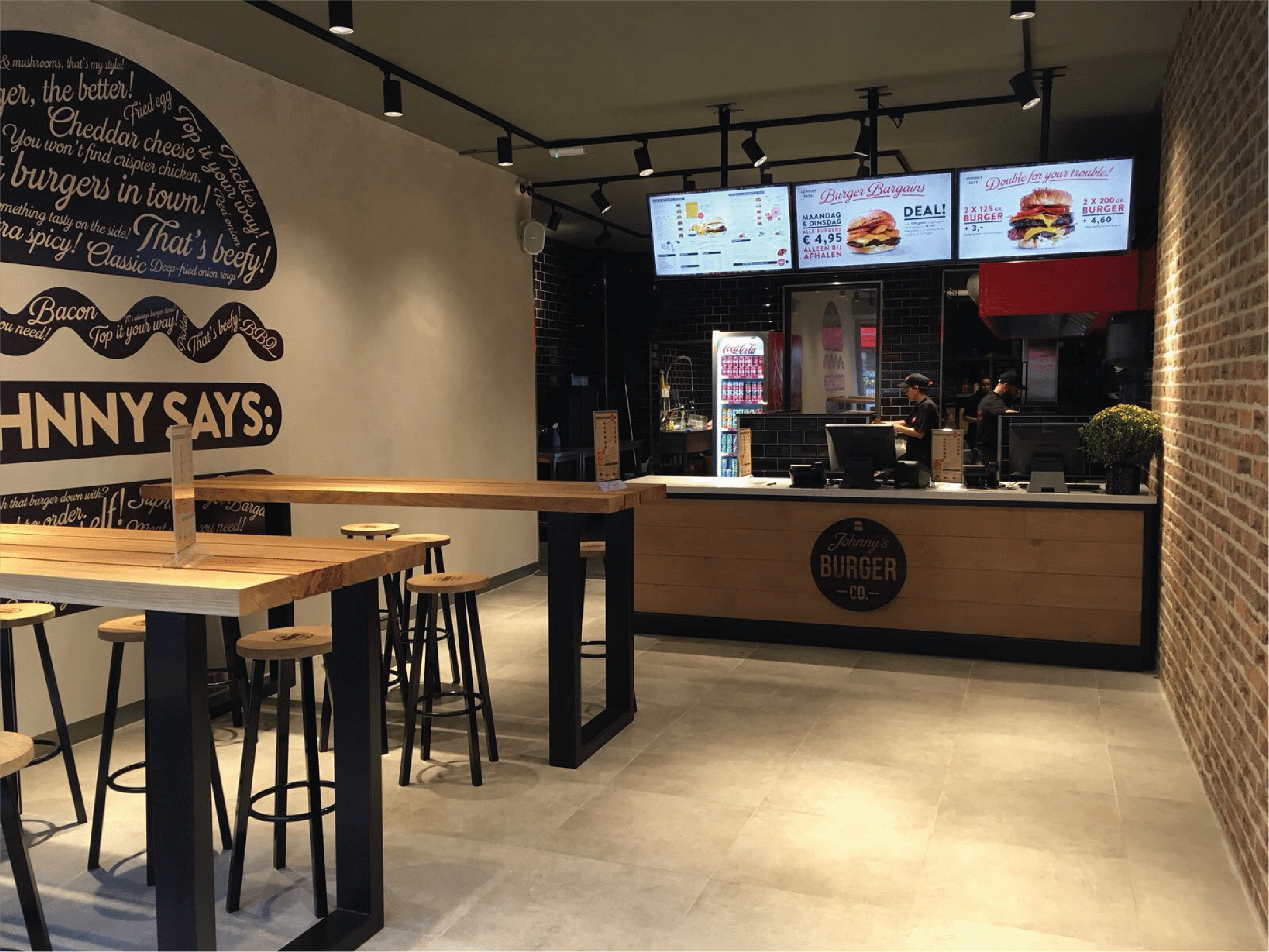 Interieur Johnny's Burger Company Amsterdam Kinkerstraat