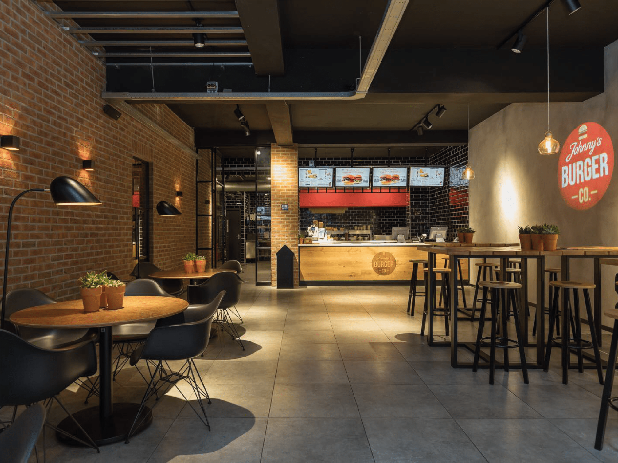Interieur Johnny's Burger Den Haag Theresiastraat