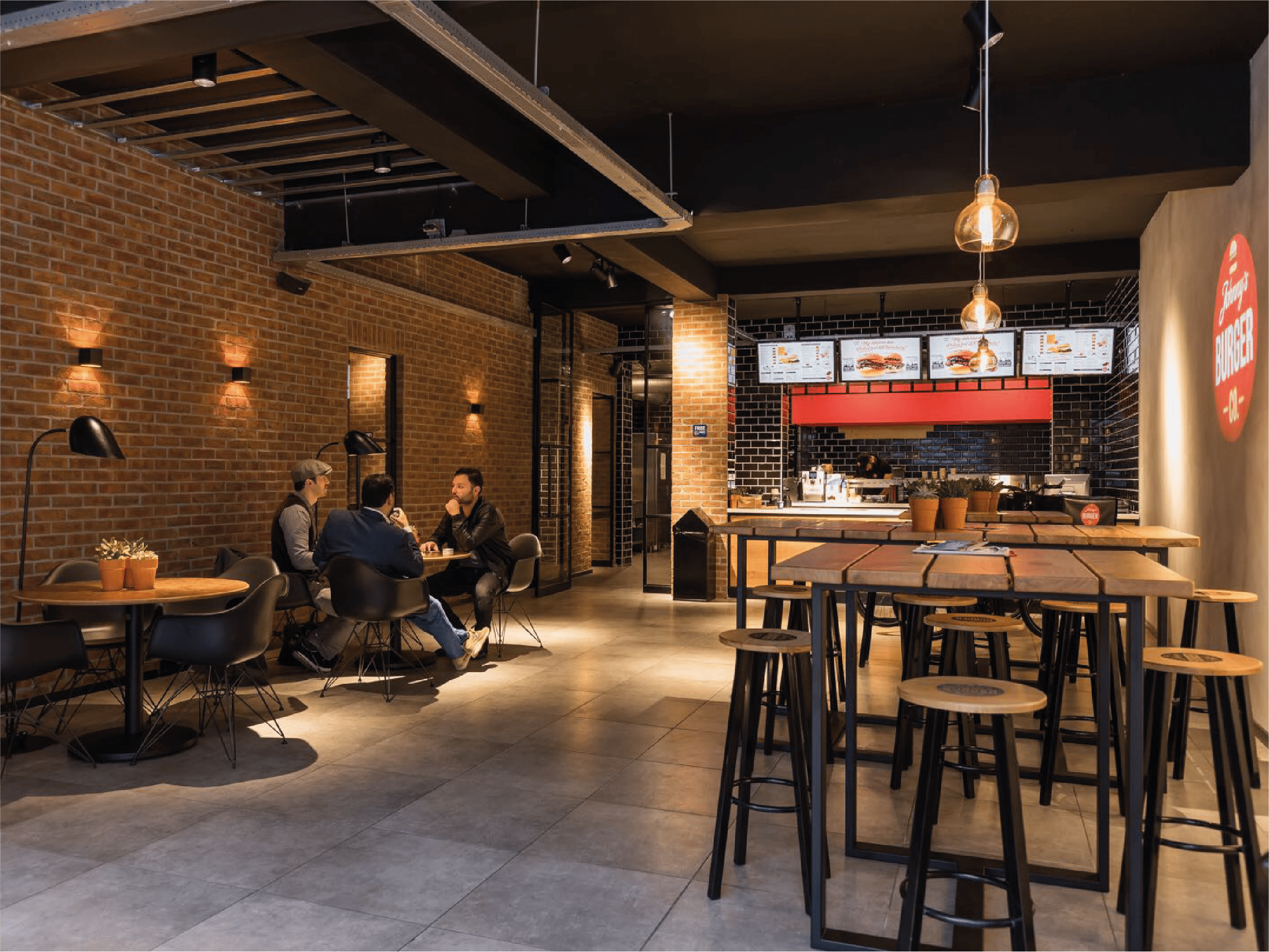 Interieur Johnny's Burger Company Den Haag Theresiastraat